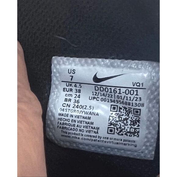 Nike Court Legacy Canvas Mid Women Shoes Size 7 Black White Trainers Sneakers - Picture 8 of 11